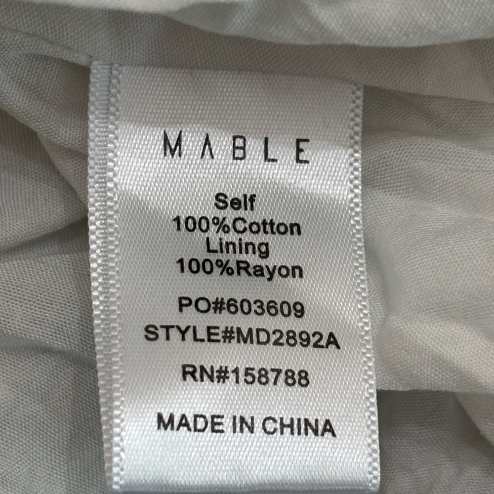 Mable Floral Puff Sleeve Mini Dress 100% Cotton Size M - Picture 7 of 9